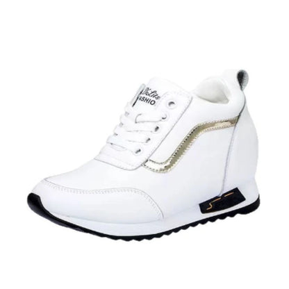 Hot Sale Hidden Heel Women's Shoes Casual Fashion High Quality 2025 New Leather Korean Version Thick Bottom Women Sports Shoes.