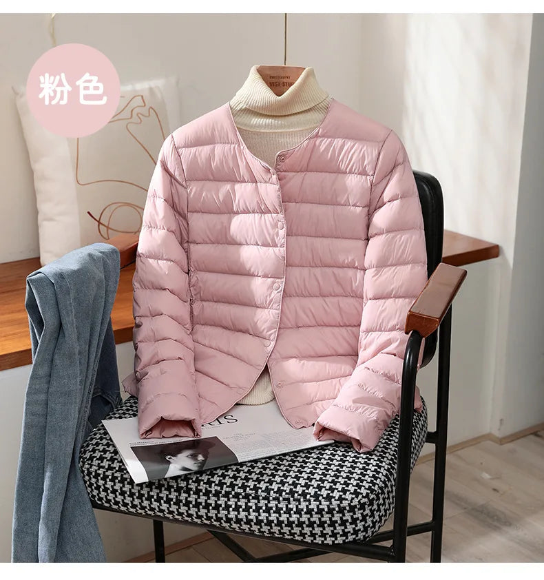 Neuheiten frauen Weiße Ente Unten Liner Puffer Jacke 2023 Herbst Winter Weibliche Warm Halten Koreanische Büro Dame Unten Mantel.