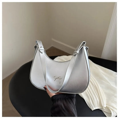 Bowknot Armpit Bag Korean Underarm Bag Luxury PU Leather Y2K Handbag Girls Shoulder Bag.