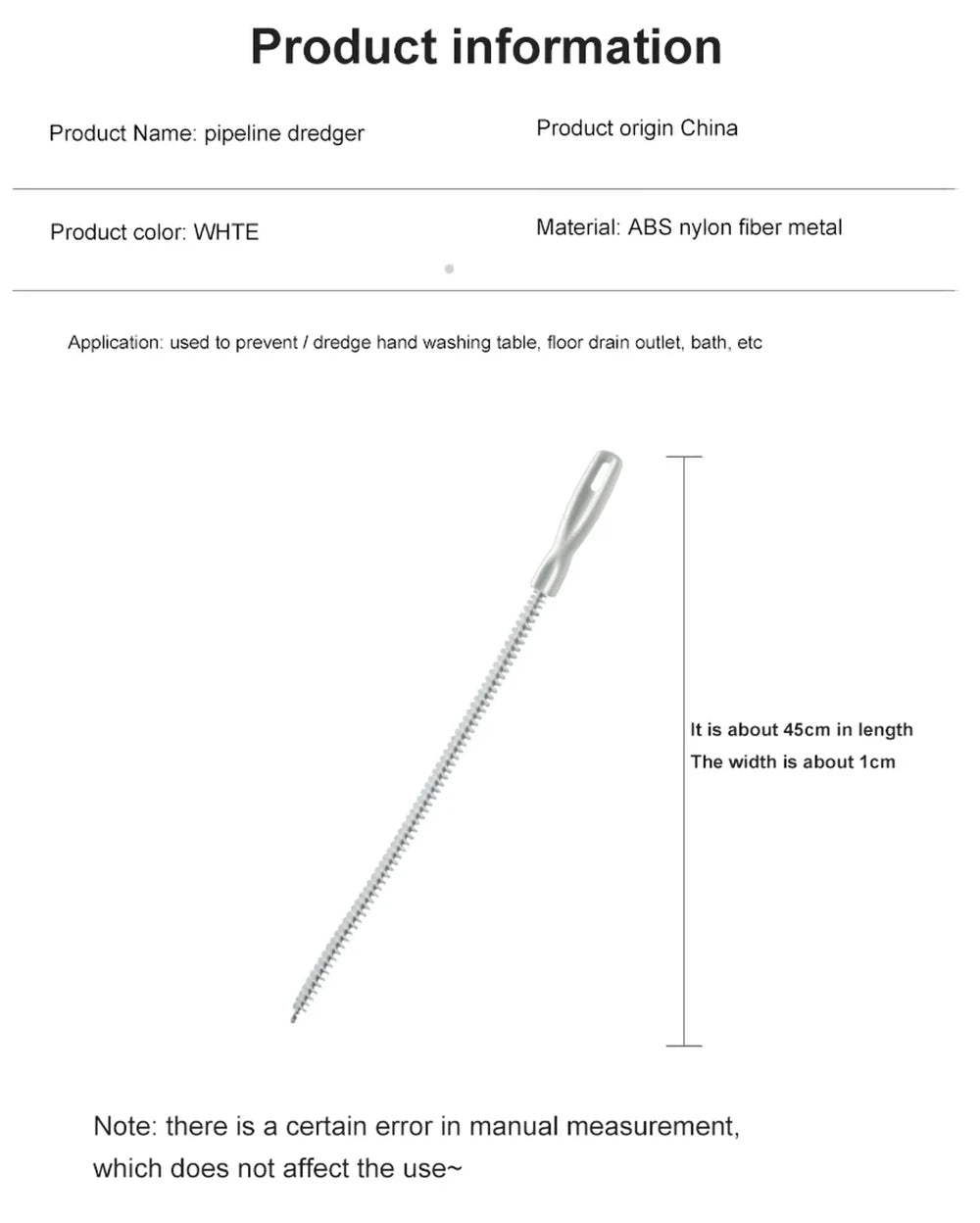 Pipe Dredging Brush Bathroom Hair Sewer Sink Cleaning Brush Drain Cleaner Flexible Cleaner Clog Plug Hole Remover Tool.