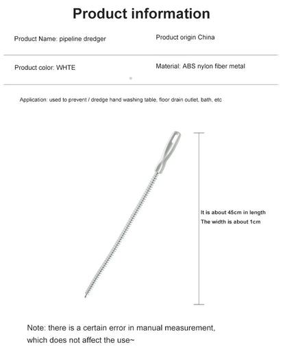 Pipe Dredging Brush Bathroom Hair Sewer Sink Cleaning Brush Drain Cleaner Flexible Cleaner Clog Plug Hole Remover Tool.