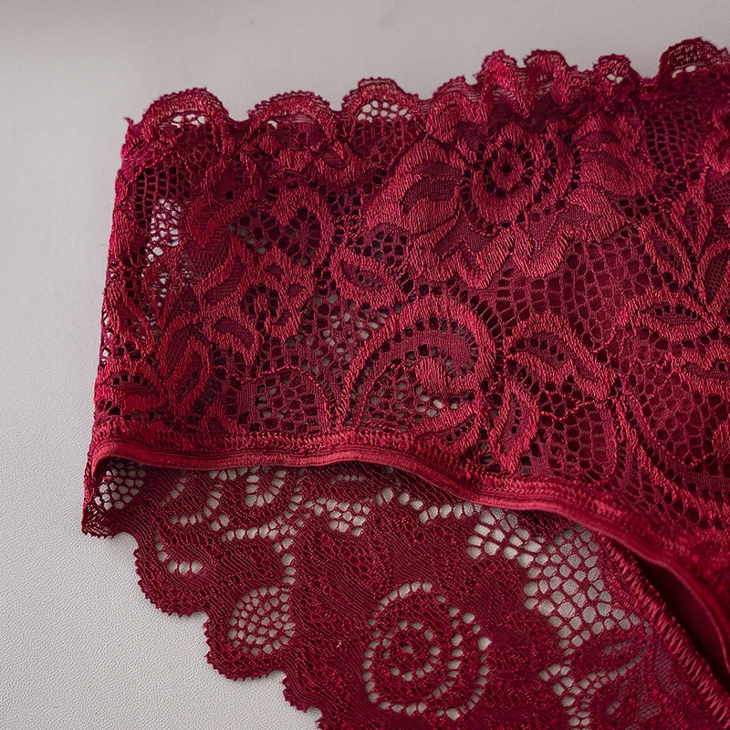 3PCS/Set Luxury Floral Embroidery Lace Panties Women Briefs Sexy Hollow Lingerie Female Underwear Ladies Breathable Underpants.