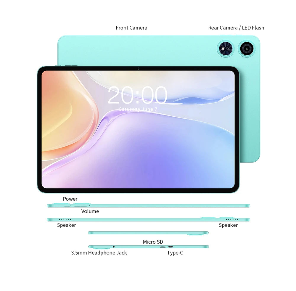 Odea A12 Android 14 Tablet, T606 8-core, 4GB+8GB RAM 128GB ROM, 12 inch 2000x1200 Display, 8000mAh, Widevine L1, 13MP Camera