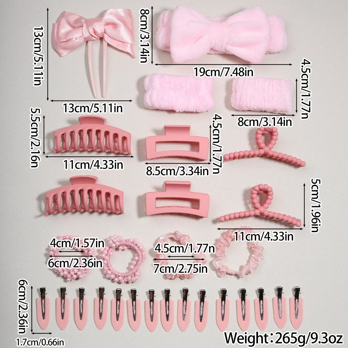 58-Piece Hair Accessories Set Butterfly End Hair Ties Shark Clip Flower Hair Grips Hair Bands Hair Accessories for Women Girls