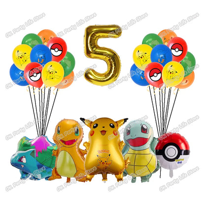 Pokemon Geburtstag Party Dekoration Pikachu Blitz Neue Ballon Set Kid Event Liefert Einweg Geschirr Banner Maske Hintergrund