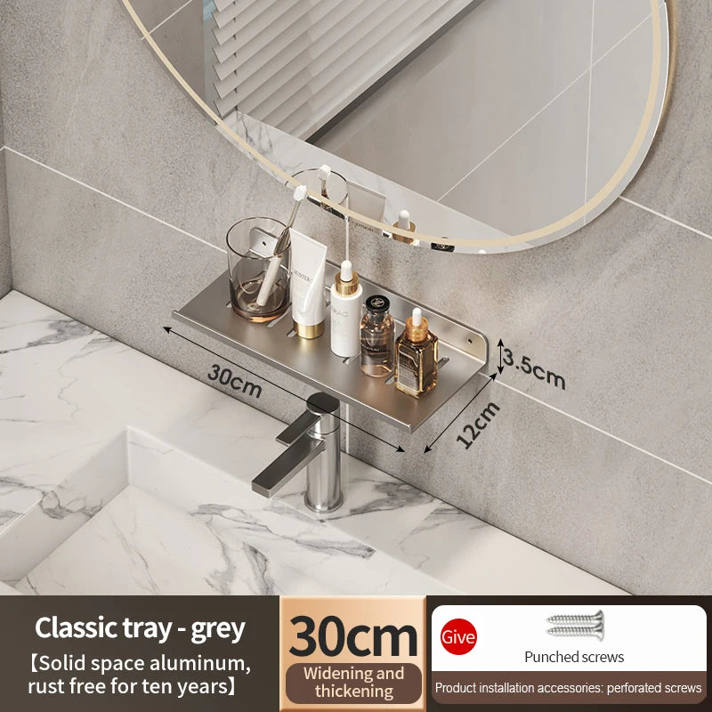 Badezimmerregal, Badezimmerregal, Toilettenlagerregal, Toilette, Küchenraum, Aluminium, zum Aufhängen an der Wand, stanzfreies Regal