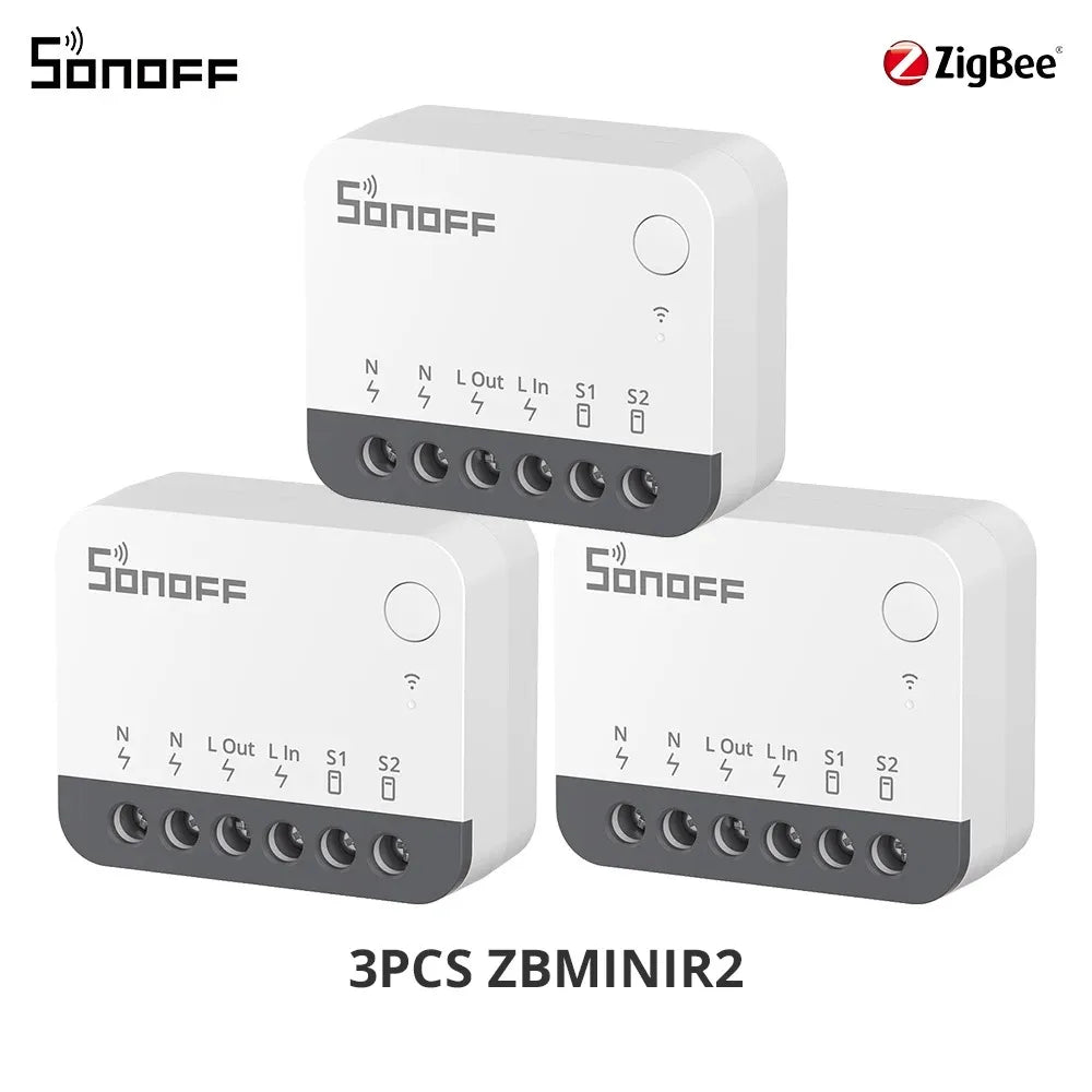 SONOFF ZBMINIR2 Extreme Zigbee Smart Switch Detach Relay Externer Schalter Fernbedienung über eWeLink, kompatibel mit Zigbee Hub