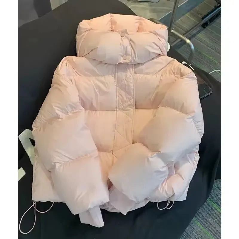 2023 neue Winter Puffer Jacke Frauen Mode Mit Kapuze Unten Baumwolle Mantel Weibliche Lose Beiläufige Warme Parkas Oberbekleidung.