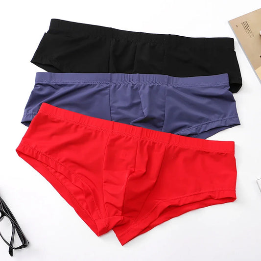 Men's Briefs Soft Breathable Silk Sexy Underwear Men's Hot Hips Up Transparent Jockstrap Sexy Colorful Undies Cueca.