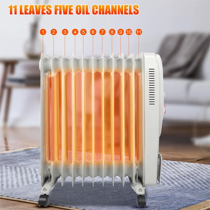 Electric Warmer Electric Radiator Oil Filled Radiator Heater Space Heater with wheels EU Plug Electric Heater.