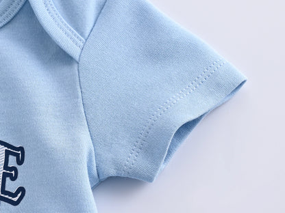 Kavkas 3-teiliger Baby-Body für Jungen und Mädchen, 0–12 Monate, kurzärmelig, Sommer-Baumwollkleidung, Cartoon-Druck, Säuglingskleidung.