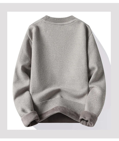 Men's Fleece Lined Pullovers Fashion Sweaters Autumn Winter Jumpers Fashion New Jersey Men's Clothes.