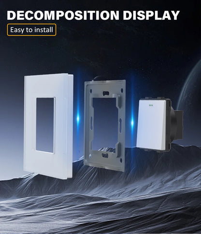 BSEED 1/2/3 Gang Wandschalter 2-Wege-Treppenlichtschalter Plus Typ-C USB-Buchse EU-Standard-Glasscheibe.