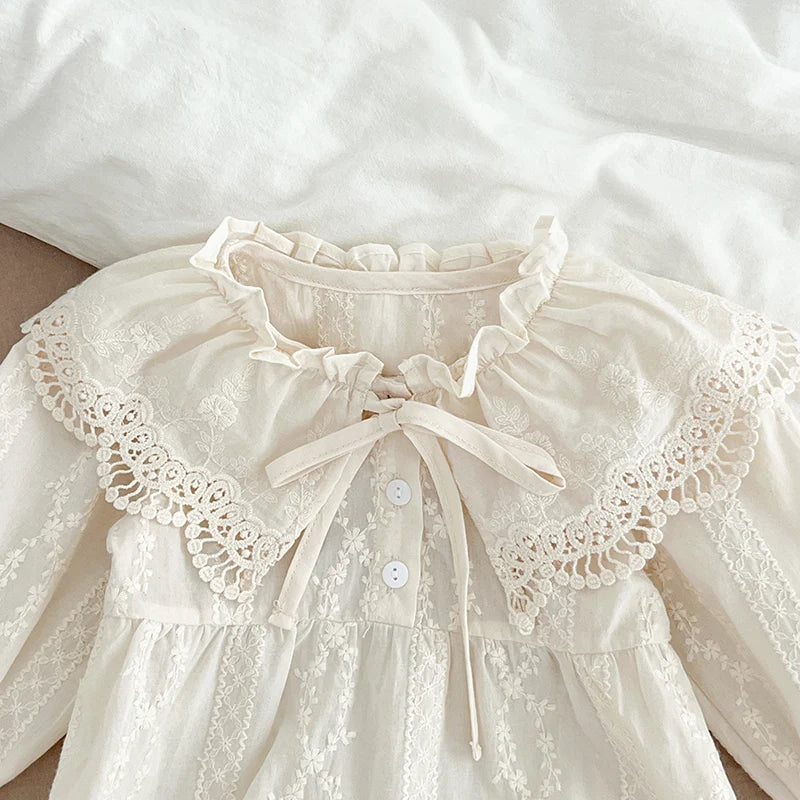 2023 neue Frühjahr 0-24 M Baby Mädchen Kleidung Infant Baby Mädchen Overall Lange Ärmeln Baumwolle Stickerei Neugeborenen baby Mädchen Bodys.