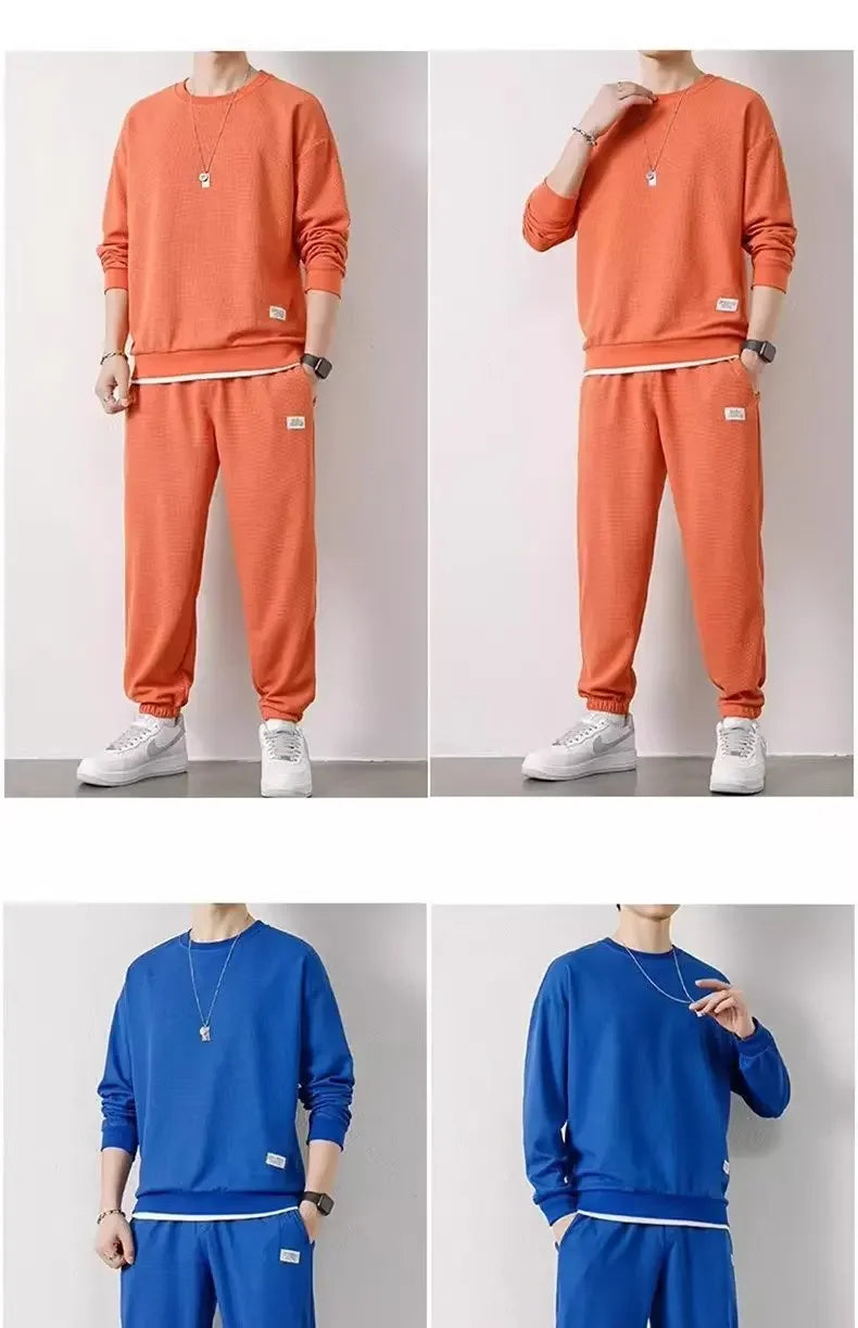 Loose Men's Long Sleeve Hoodie And Pants Set Spring Autumn New Style Casual Sports Youth Loose Fit Male Fashion Outfit