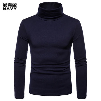 2023 new Sweater Men Solid Color Turtleneck Pullovers Pull Homme Men's cold Blouse Winter Long Sleeve T Shirts