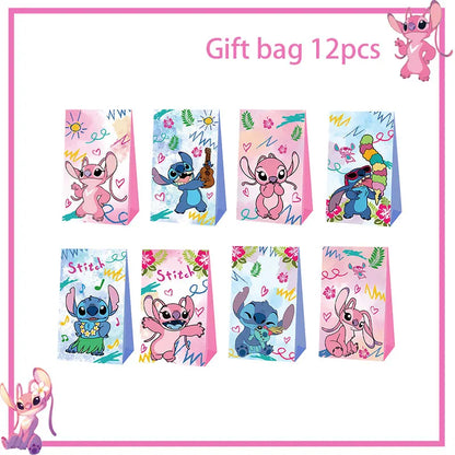 Disney Rosa Stich Geburtstag Party Dekorationen Geschirr Set Tischdecke Hintergrund Banner Für Kinder Geburtstag Dekorationen Lieferungen