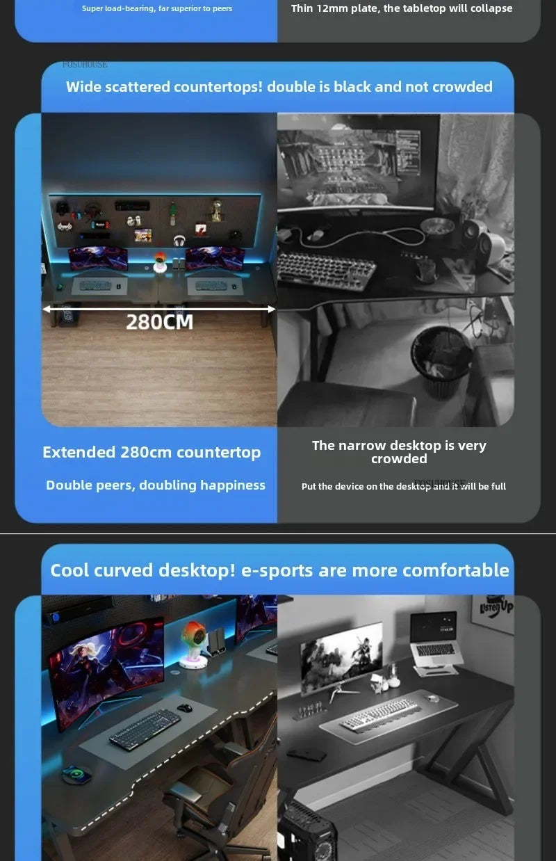 Moderne Doppel Computer Schreibtische Hause Desktop E-sport Gaming Tisch Schlafzimmer Einfache Schreibtisch Student Studie Tische Büro Möbel EE