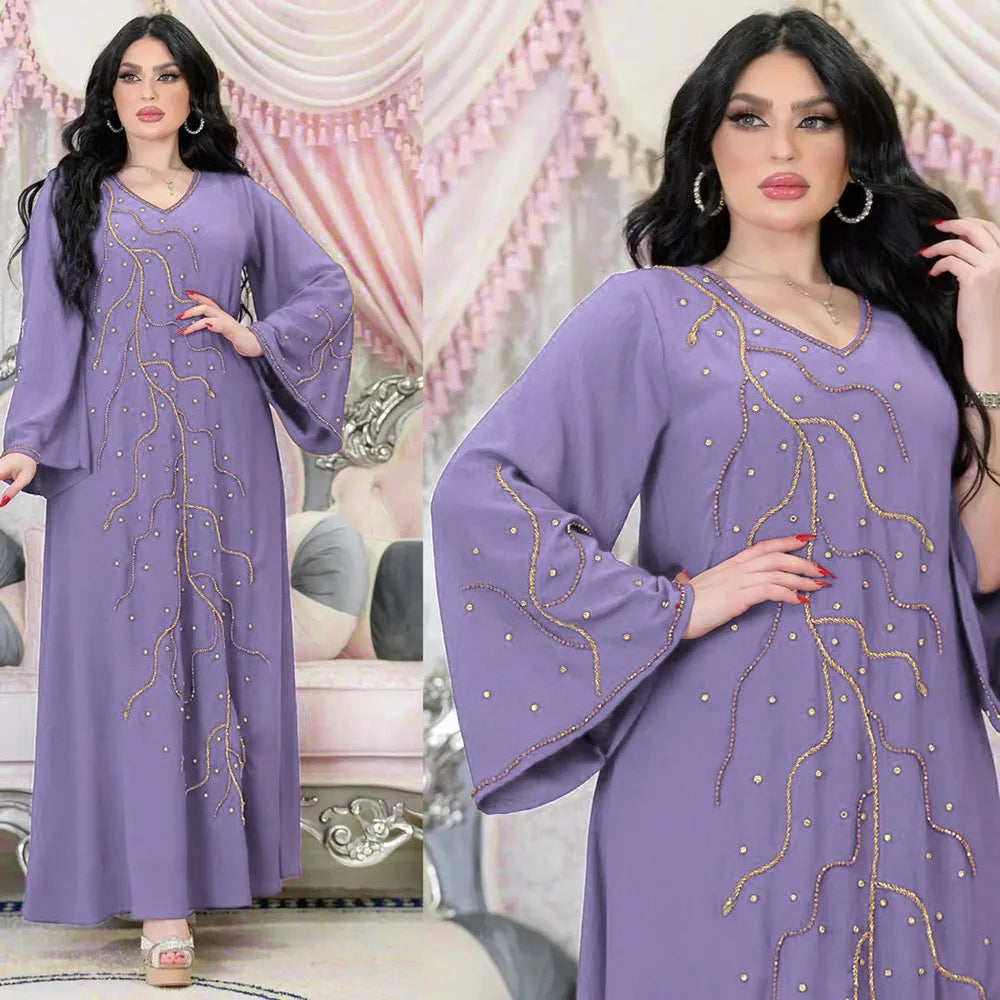Kaftan Eid elegante muslimische Frauen Kleid Ramadan Party Dubai Abaya Truthahn Islam lange Abendkleider Musulmane elegante Vestidos.