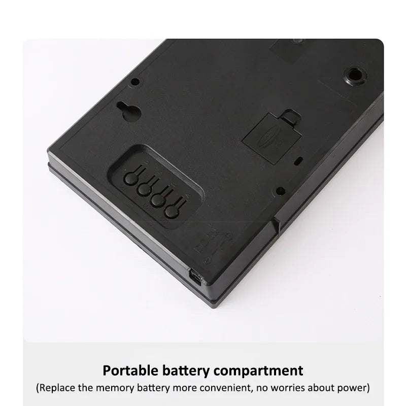 14-Zoll-große digitale Wanduhr, elektronische Uhr, Datumsanzeige, Temperatur, 8 Sätze Wecker, Ausschaltspeicher für die Küche zu Hause