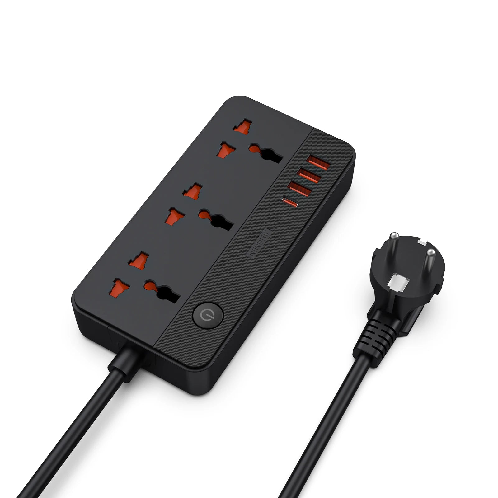 Power Multi Tap Universal Stecker EU Steckdose Steckdosenleiste mit 1,9 m Verlängerungskabel AC Typ C USB Port Charge PD 20 W Steckdose.