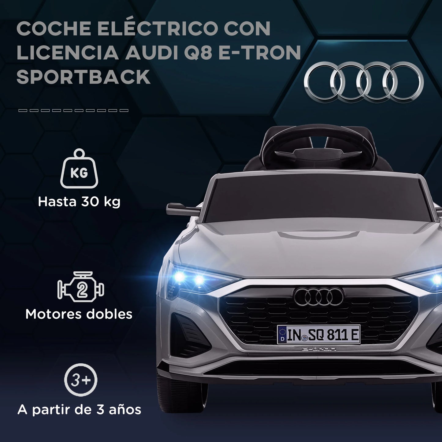 Aiyaplay Electric Car for Children +3 Years Audi Q8 Etron Sportback.