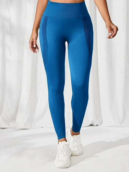Atmungsaktive Yoga-Leggings mit hoher Taille für Damen, einfarbig, Bauchkontrolle, Sportbekleidung, bequeme Fitness-Studio-Strumpfhose, Activewear.
