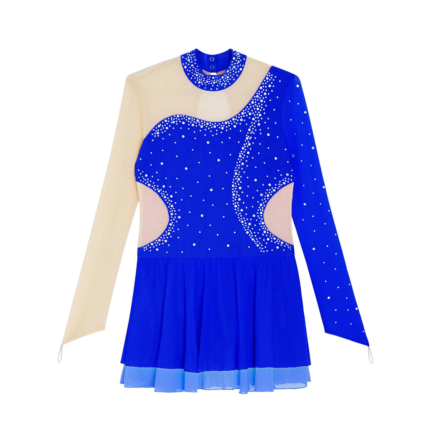 Kinder Mädchen Eiskunstlauf Kleid Lyrical Ballett Tanz Rhythmische Gymnastik Leistung Kostüm Langarm Strass Trikot