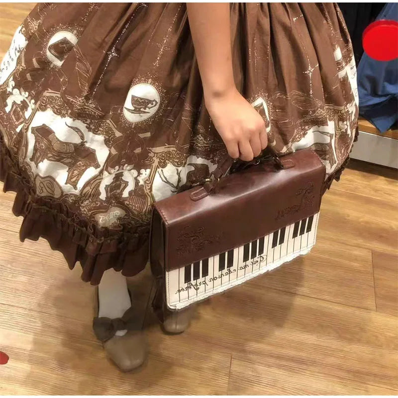 Fashion Polka Dot Ladies Piano Bag New Style Niche Underarm Shoulder Bag Sweet Personality Piano Backpack Women's Bag Square Bag