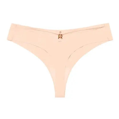 2024 NEW Low Waist Seamless Ice Silk Thongs Cotton Crotch Sexy Women's Underwear Metal Ring Hollow Out Panties Traceless Briefs.