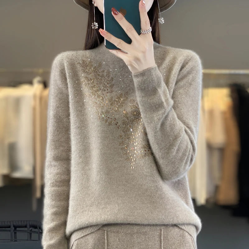 Frauen Pullover Dicke Warme Herbst Winter Mock Neck Mode Pullover Langarm Grundlegende Jumper Stricken Bodenbildung Shirt Koreanische Pullover.