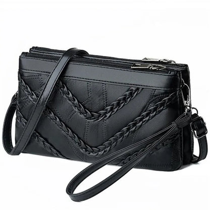 Designer Women Crossbody Bag Soft Pu Leather Shoulder Bag Good Quality Messenger Bag Small Size Purse Ladies Handbags Black Flap.