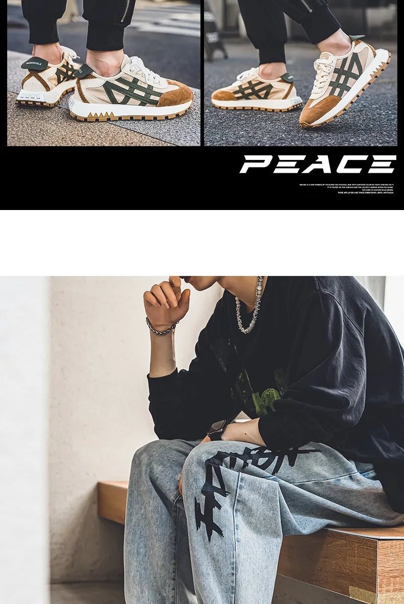 New men's trendy versatile casual sports shoes, men's thick-soled lightweight non-slip breathable trendy shoes кроссовки мужские.