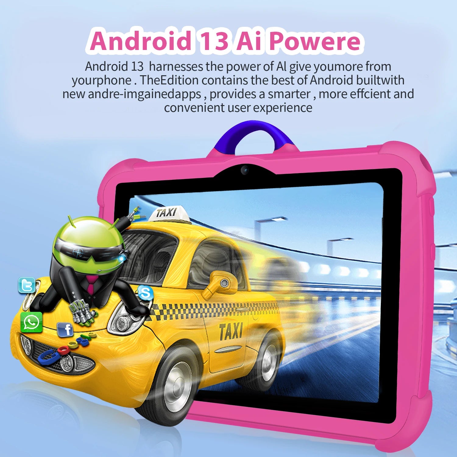 New Cartoon Pattern Kids Tablet 7 Inch Quad Core 4GB RAM 64GB ROM Android Learning Education Games Tablets Children's Gifts.