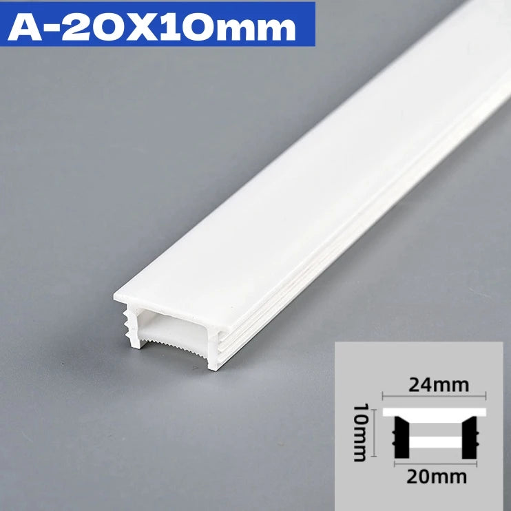 1M-10M Rimless LED Neon Rope Lamp Silicone Tube Diffuser Channel For WS2811 WS2812B Recessed Outdoor Ribbon Flexible Strip Light