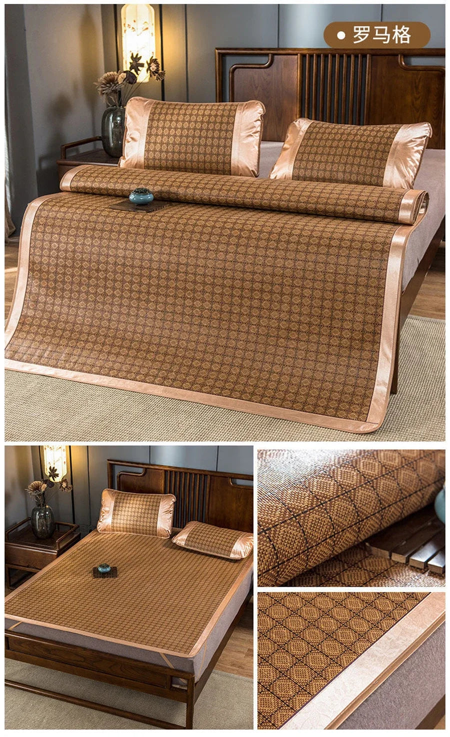 WASART Summer bamboo rattan mat adult children cool sleeping mat sheet 90/150/180cm portable foldable double bed protection pad.