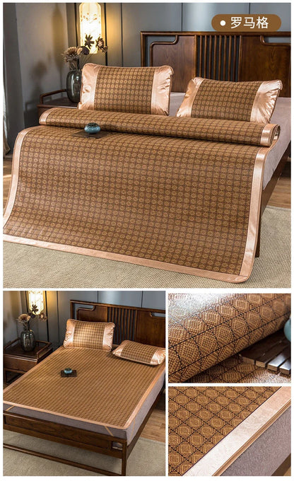 WASART Summer bamboo rattan mat adult children cool sleeping mat sheet 90/150/180cm portable foldable double bed protection pad.