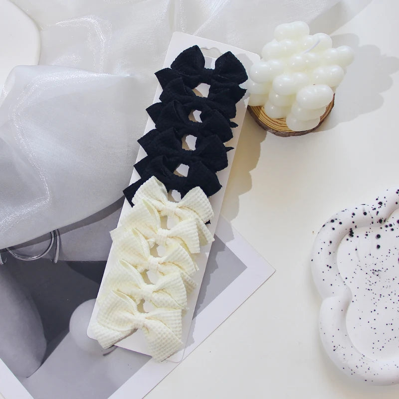 6/10Pcs/Set 2025 Fashion New Cute Ribbon Bowknot Hair Clips for Kids Handmade Baby Girls Hair Accessories