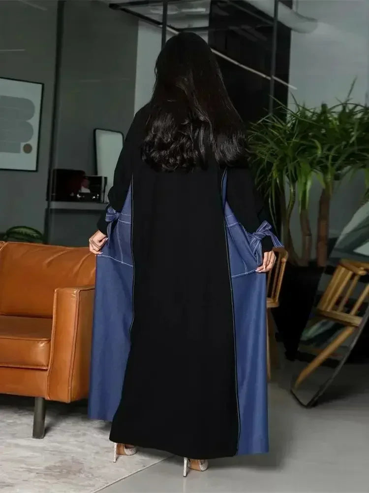 Ramadan Eid Open Muslim Kimono Abaya Damen Dubai Luxury Kebaya Prayer Clothes Abayas For Women Arabic Kaftan Dress Islam Robe.