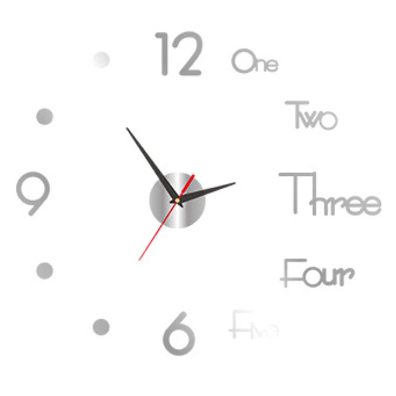 3D Leuchtende Wanduhr Rahmenlose Acryl DIY Digitale Uhr Wand Aufkleber Stumm Uhr Für Wohnzimmer Schlafzimmer Büro Wand Dekor