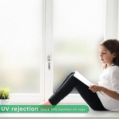 Matte White Window Film Privacy Frosted Heat Control Glass Covering for Home Opaque Self Adhesive Door Sticker for Bathroom.