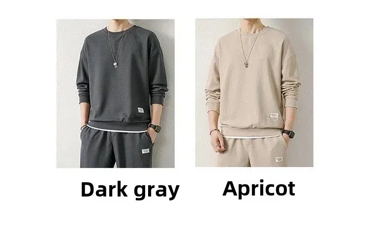 Loose Men's Long Sleeve Hoodie And Pants Set Spring Autumn New Style Casual Sports Youth Loose Fit Male Fashion Outfit.