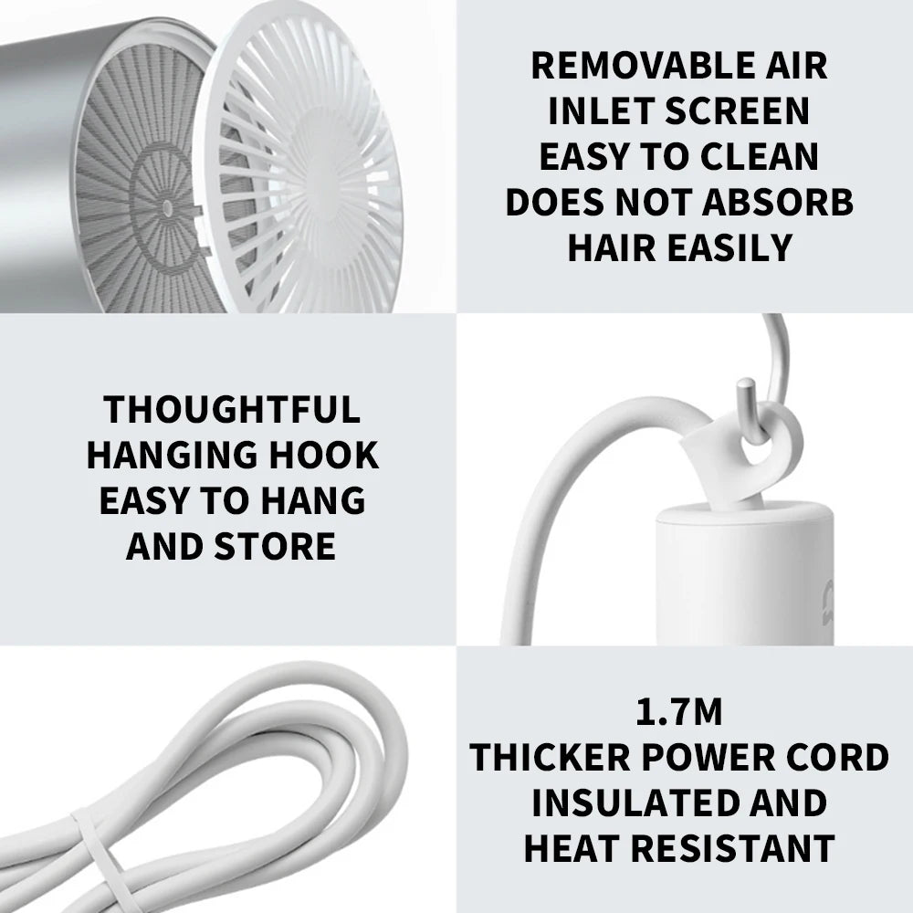 XIAOMI MIJIA H500 Water Ion Hair Dryer Professional Blow Hair Dryer Negative Ionic Blower Electric Dryer Diffuser Quick Dry Hair