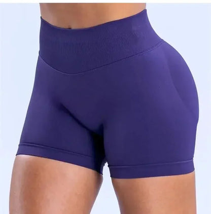 Summer High Waisted Yoga Shorts Women  Fashionable and Sexy Running Fitness Pants Solid Color High Elastic Yoga Leggings