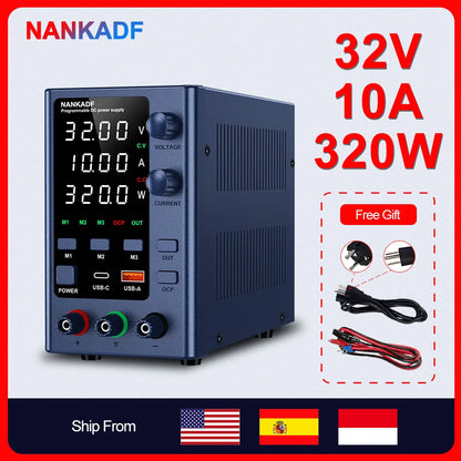 NANKADF Lab Bench Power Supply 30V 10A Switching Power Supply Unit 30V 5A  Adjustable Source 60V 5A Voltage Stabilizer 120V 3A