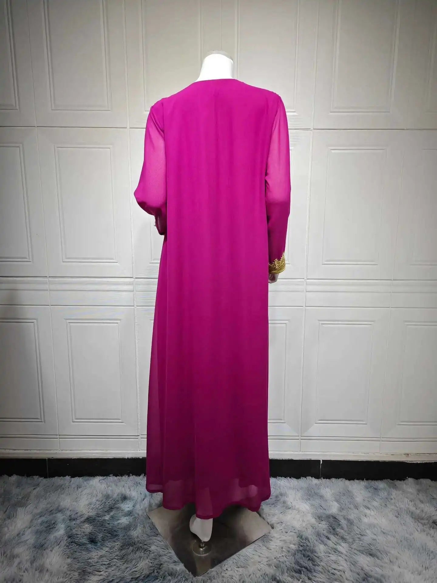 2PCS Muslimische Frauen Luxus Kimono Strickjacke Innere Kleid Set Dubai Abaya Kaftan Marokko Abend Party Kleid Djellaba Eid Jalabiya Neue.