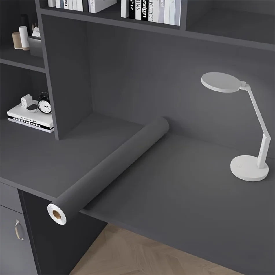 60 cm Vinyl-Tapete zum Abziehen und Aufkleben, mattschwarz, grau, weiß, abnehmbares, dickes Kontaktpapier für Wände, Küchen, Arbeitsplatten, Schränke