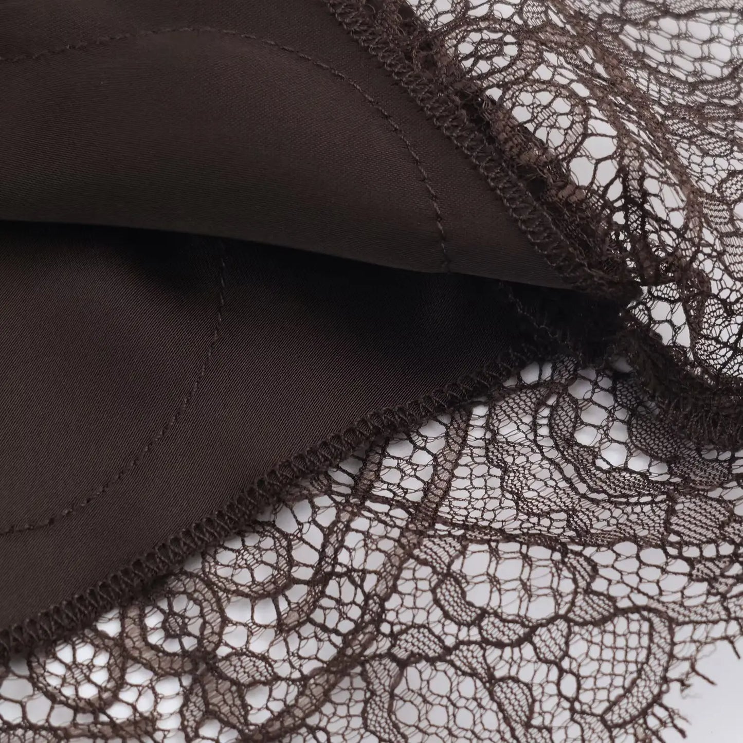 KONDALA Women Elegant Luxury Satin Lace Brown Black Skirt Long Straight Skirt 2025 New Spring Autumn Fashion Party Mujer Skirt.