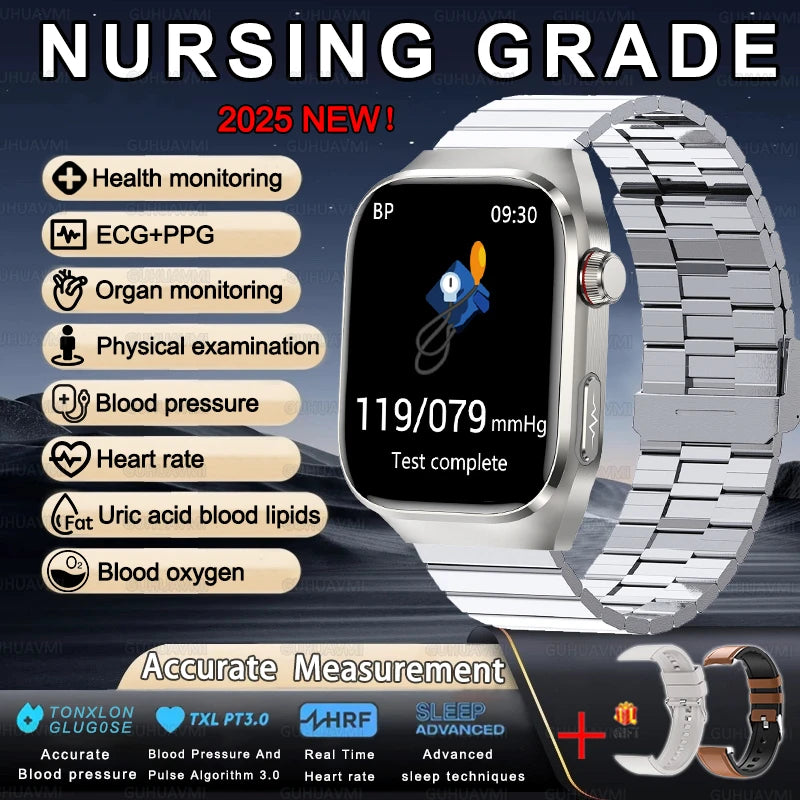 2025 New For XIAOMI Uric acid Blood lipids Smart Watch Men ECG+PPG Blood pressure Blood oxygen Bluetooth Call Health Smartwatchs