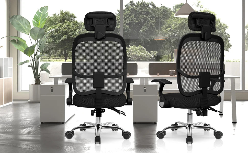 Daccormax Ergonomischer Bürostuhl, Mehrpunktstütze, verstellbare, atmungsaktive Netzrückenlehne, drehbarer Computer-Schreibtischstuhl mit Kopfstütze